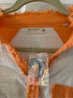 Women's Orange-Trim Button Down Shirt